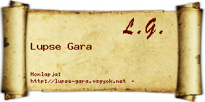 Lupse Gara névjegykártya